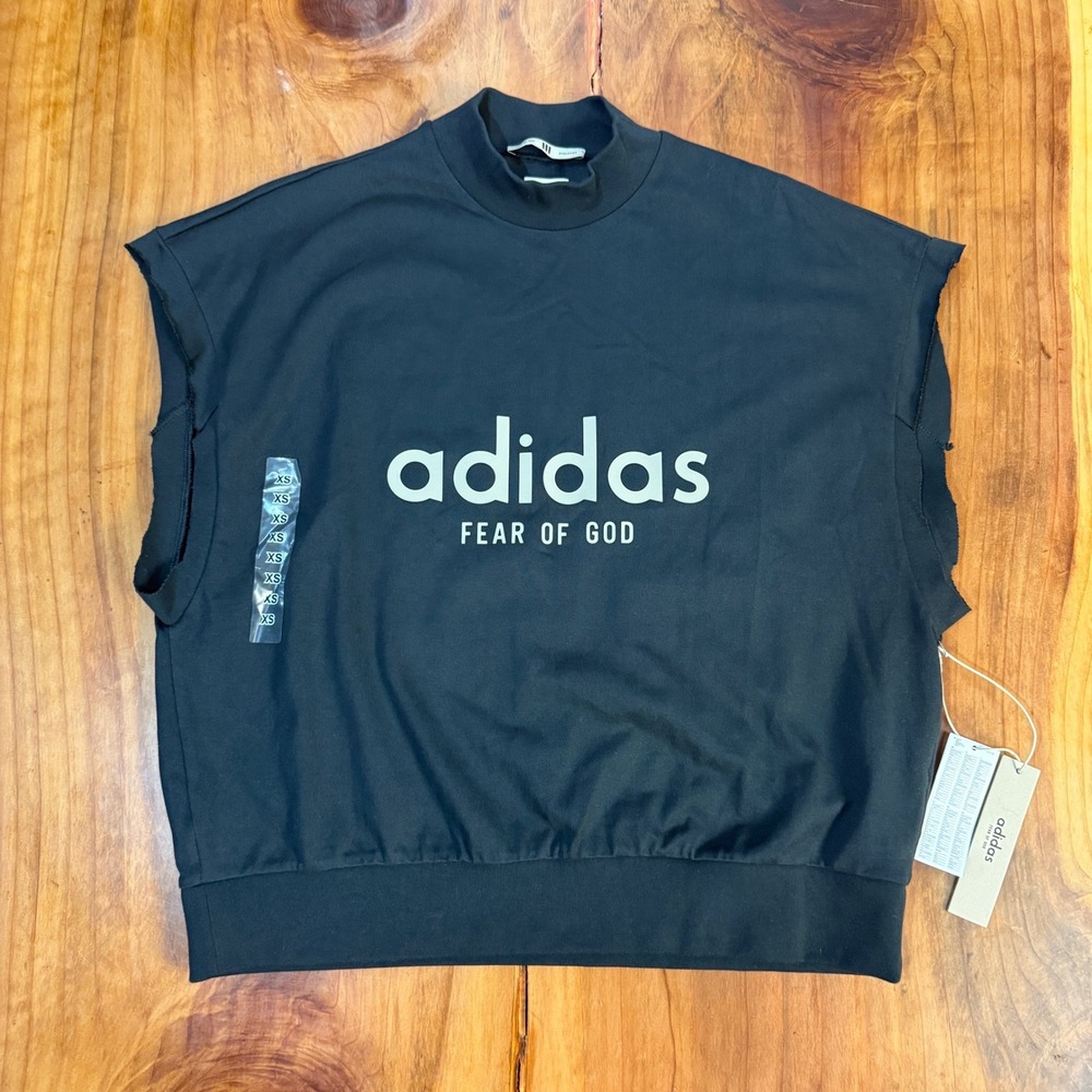 NEW Adidas Fear of God mock neck shirt Unisex XS Cotton Knit Short sleeve V3-12